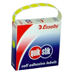 Quikstik Label Quik Stik Disp 14mm Fluoro Yellow Dot (Box )