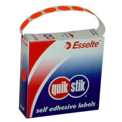 Quikstik Label Quik Stik Disp 14mm Fluoro Red Dot (Box )