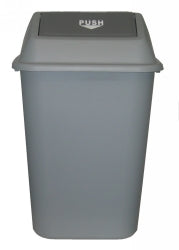 Italplast Heavy Duty Waste Bin 42L With Swing Top Lid Grey (Each)