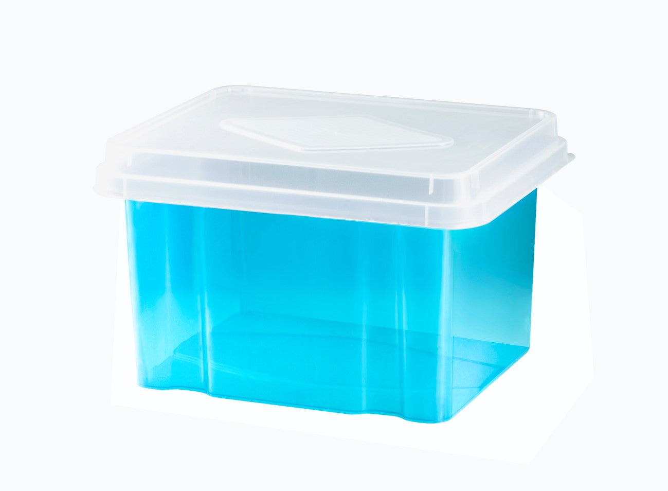 Italplast Storage Box 32L Tinted Blue BASE/CLEAR Lid (Each)