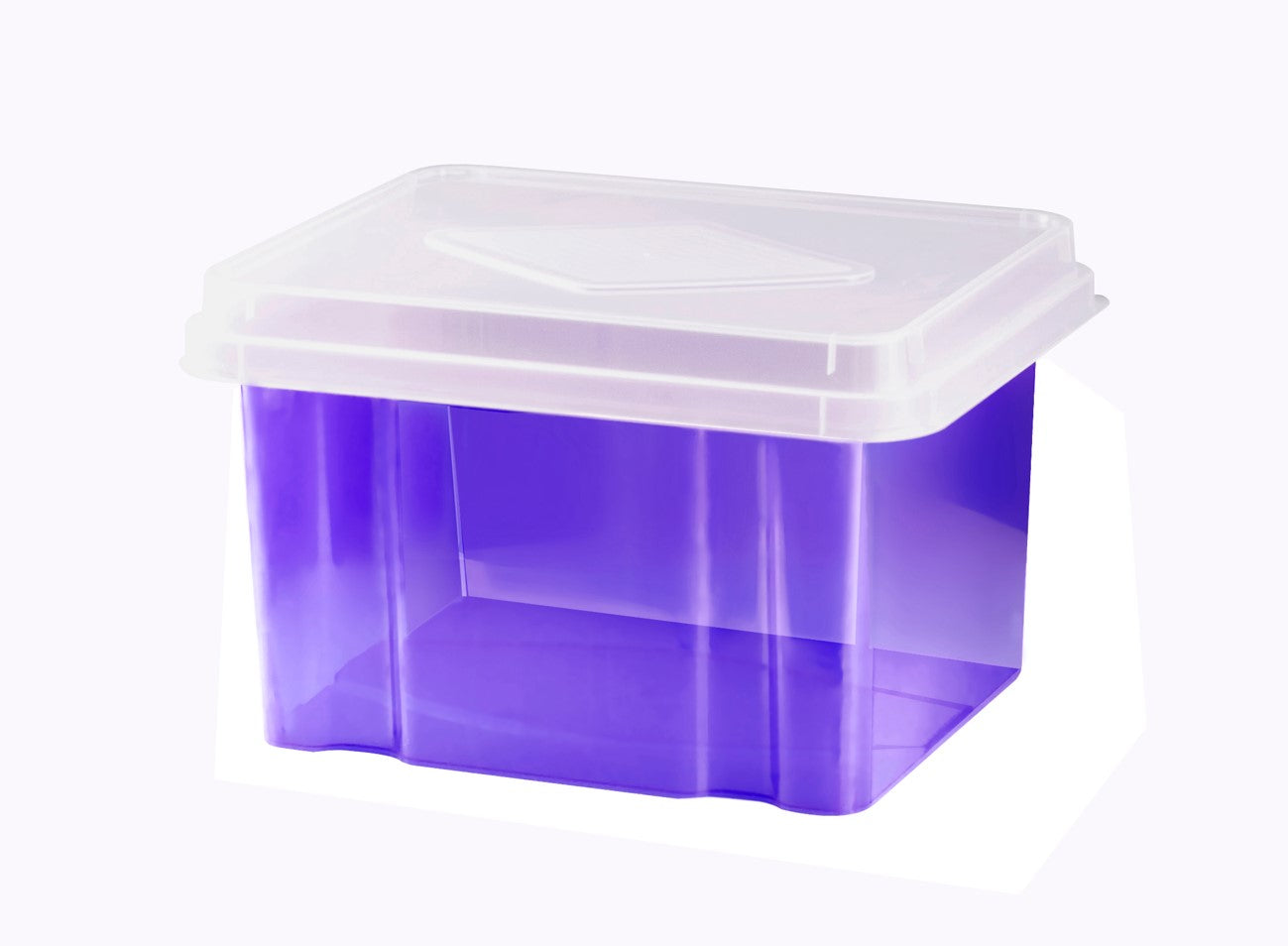Italplast Storage Box 32L Tinted Purple BASE/CLEAR Lid (Each)