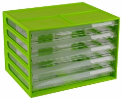 Italplast Document Cabinet A4 5 Drawer Lime (Each)
