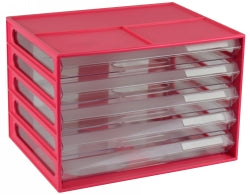 Italplast Document Cabinet A4 5 Drawer Watermelon (Each)