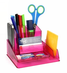 Italplast Desk Organiser Translucent Pink (Each)