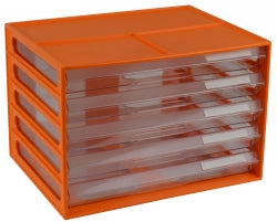 Italplast Document Cabinet A4 5 Drawer Mandarin (Each)