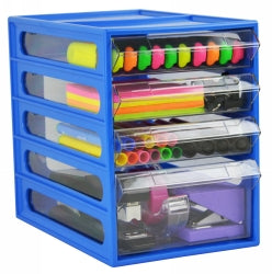 Italplast Office Organiser 4 Drawer Blueberry (Each)