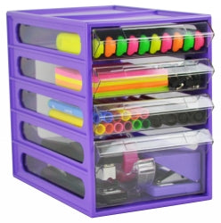 Italplast Office Organiser 4 Drawer Grape (Each)