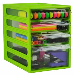 Italplast Office Organiser 4 Drawer Lime (Each)
