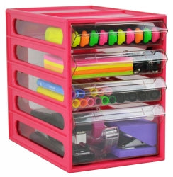 Italplast Office Organiser 4 Drawer Watermelon (Each)