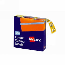 Avery Labels Colour Coding 25x38mm Q Side Tab Yellow Bx500 (Each)
