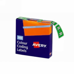 Avery Labels Colour Coding 25x38mm R Side Tab Light Green Bx500 (Each)