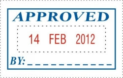 Deskmate Stamp Self Inking APPROVED/DATE Blue/Red (Each)