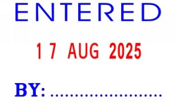 Deskmate Stamp Self Inking ENTERed/DATE Blue (Each)