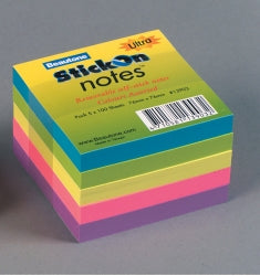 Beautone Stick On Notes 76x76 Ultra 5 Pads Assorted (Each)