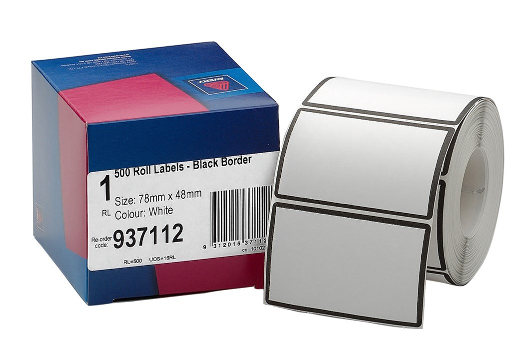 Labels Roll Address 78x48 Black Border (500) (Each)
