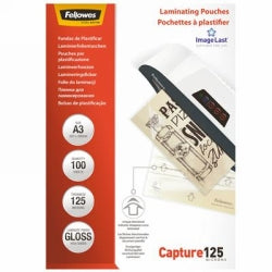 Fellowes Laminating Pouches A3 125 Micron Gloss PK100 (Each)