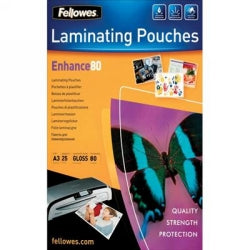 Fellowes Laminating Pouches A3 80 Micron Gloss PK25 (Each)