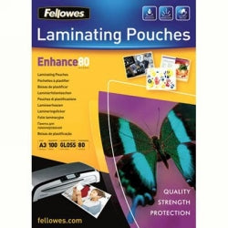 Fellowes Laminating Pouches 54x86mm 125 Micron Gloss PK100 (Each)
