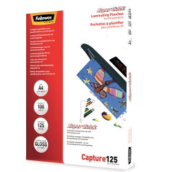 Fellowes Laminating Pouches A4 125 Micron Gloss PK25 (Each)