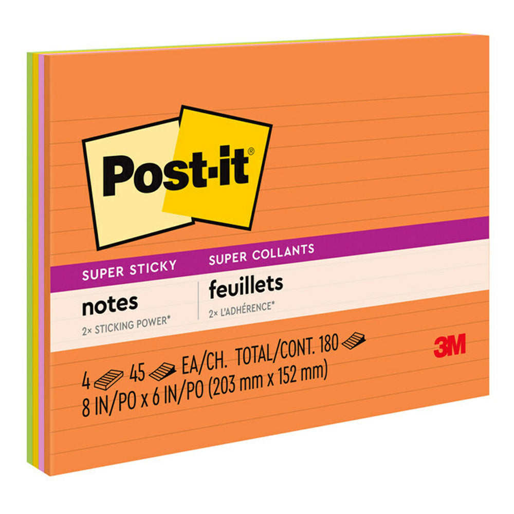 3M Notes 6845-SSPL 203mmx152mm Lined PK4 (Each)