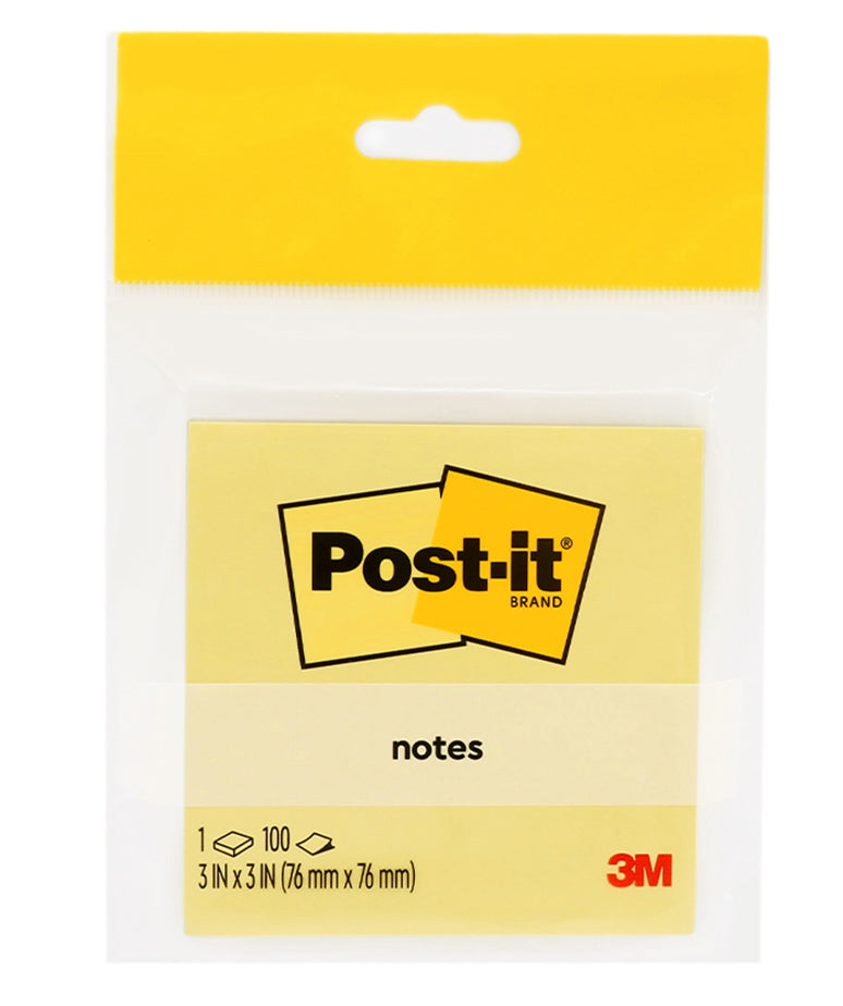3M Notes 654-1CY 76x76mm Yellow (Each)
