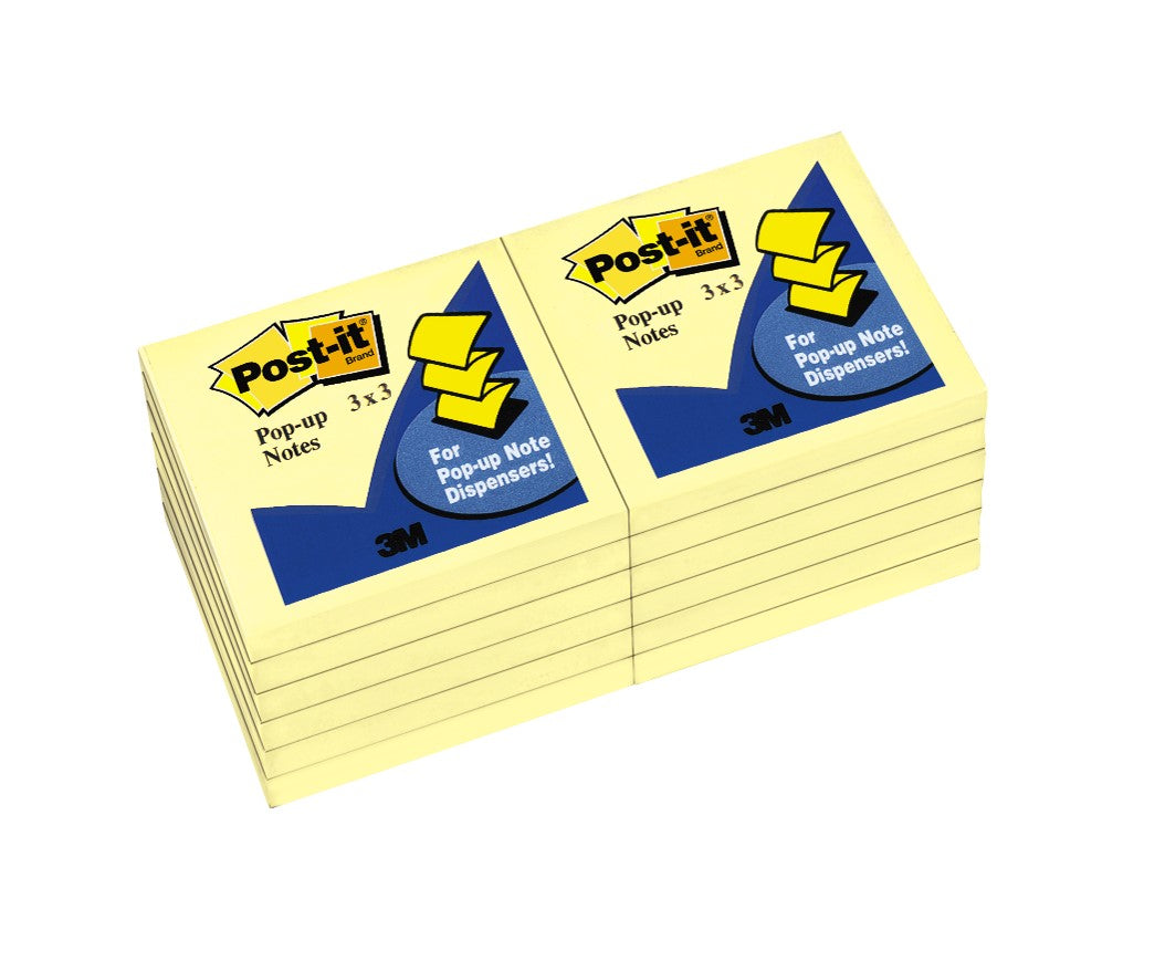 3M Notes Pop Up Refill 76x76mm R330-YW Yellow (Pack 12)