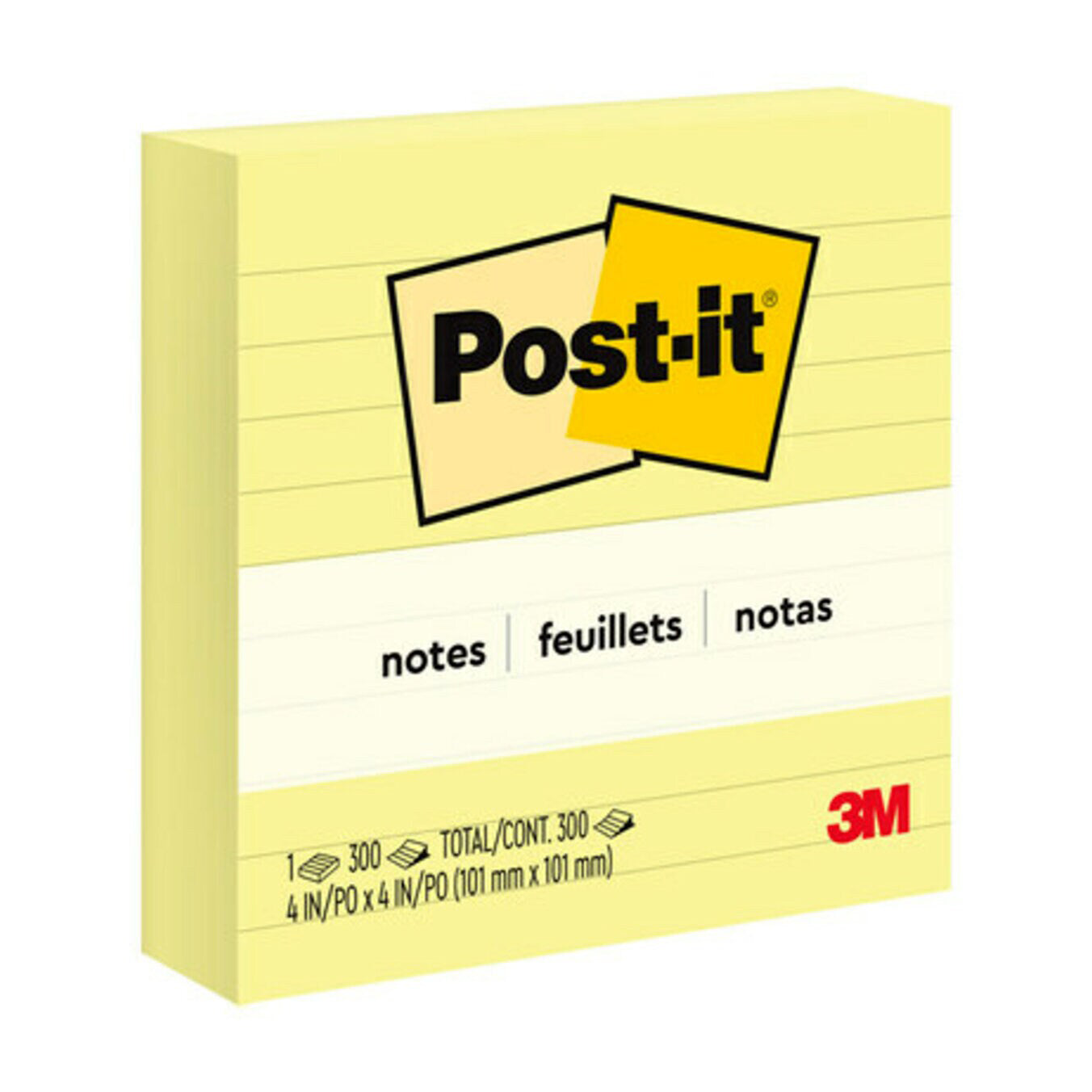 3M Post-It POST- It Notes 675-YL 4x4 Lined Yellow (Each)