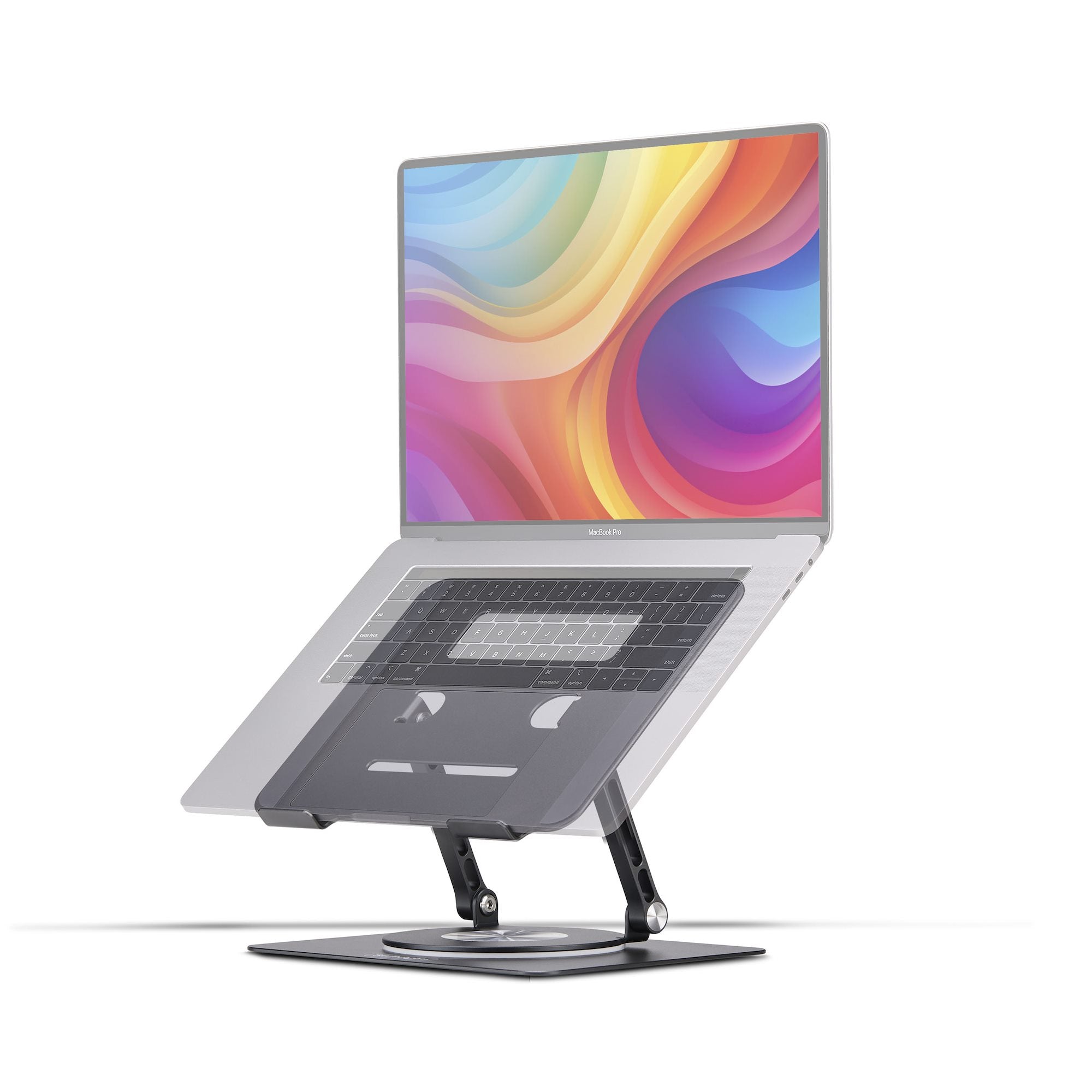 StarTech.com Rotating Laptop Stand, 360 Swivel, Ergonomic Desk Riser for Computer, Elevated Tray w/ Adjustable Tilt, Max 11lb/5kg, Aluminum Build, Portable Design