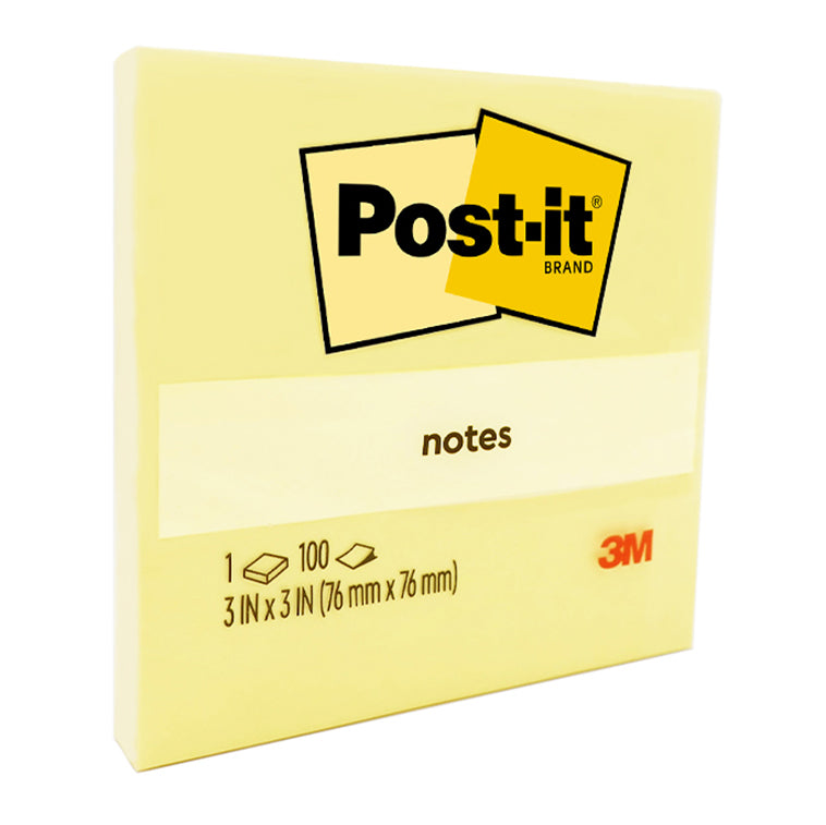3M Notes 654 76x76mm Yellow PK12 (Each)