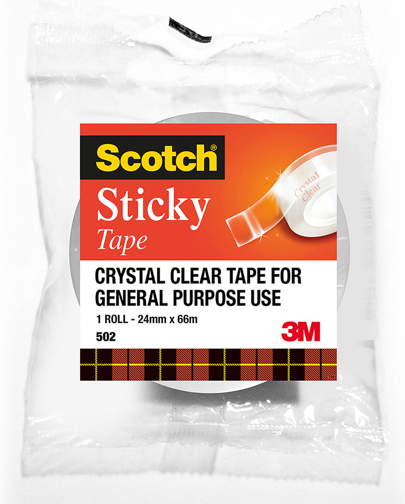3M Scotch Tape Sticky 502 24mmx66M (Each)