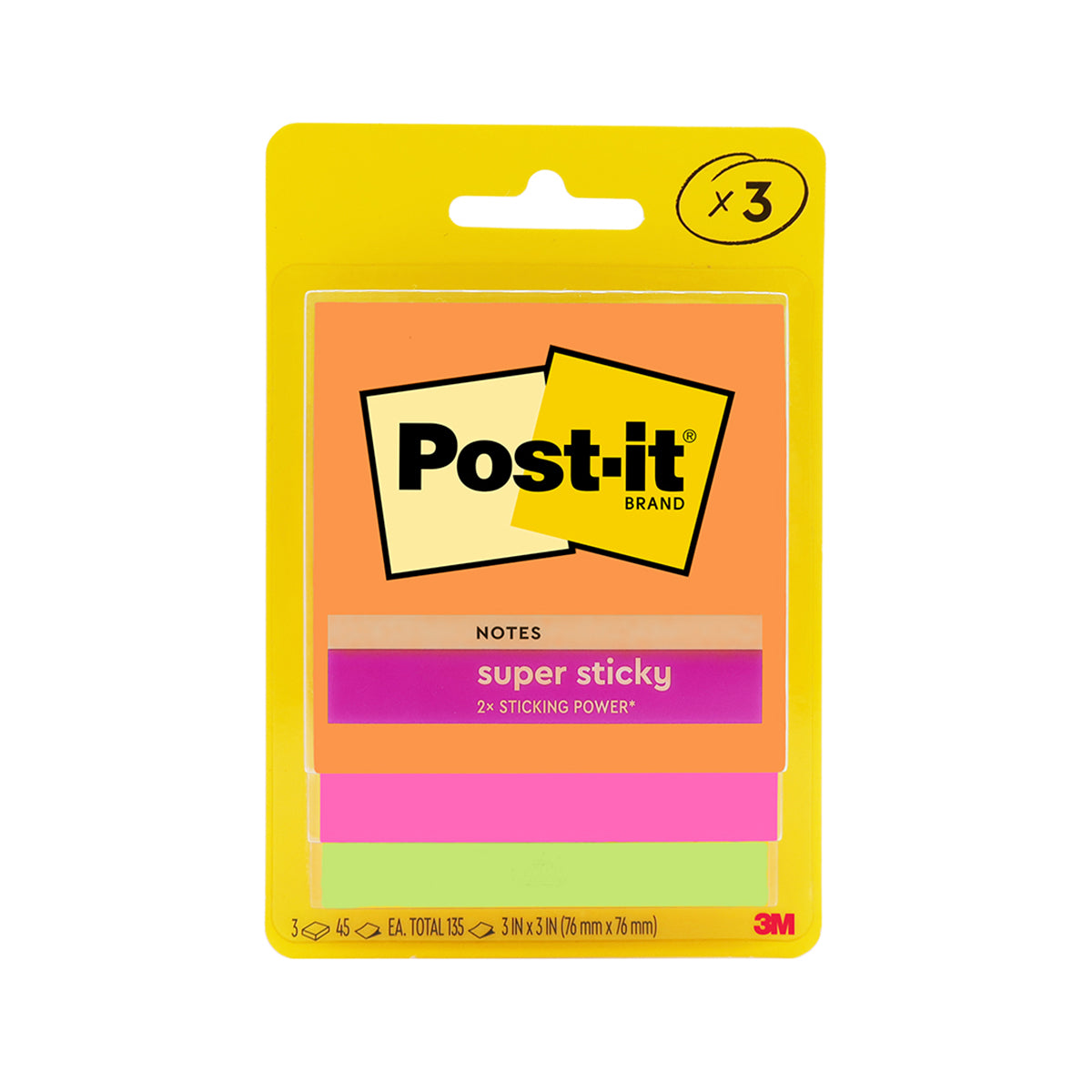 3M Notes Super Sticky 73x73mm 3321-SSAU Rio De Janeiro PK3 (Each)