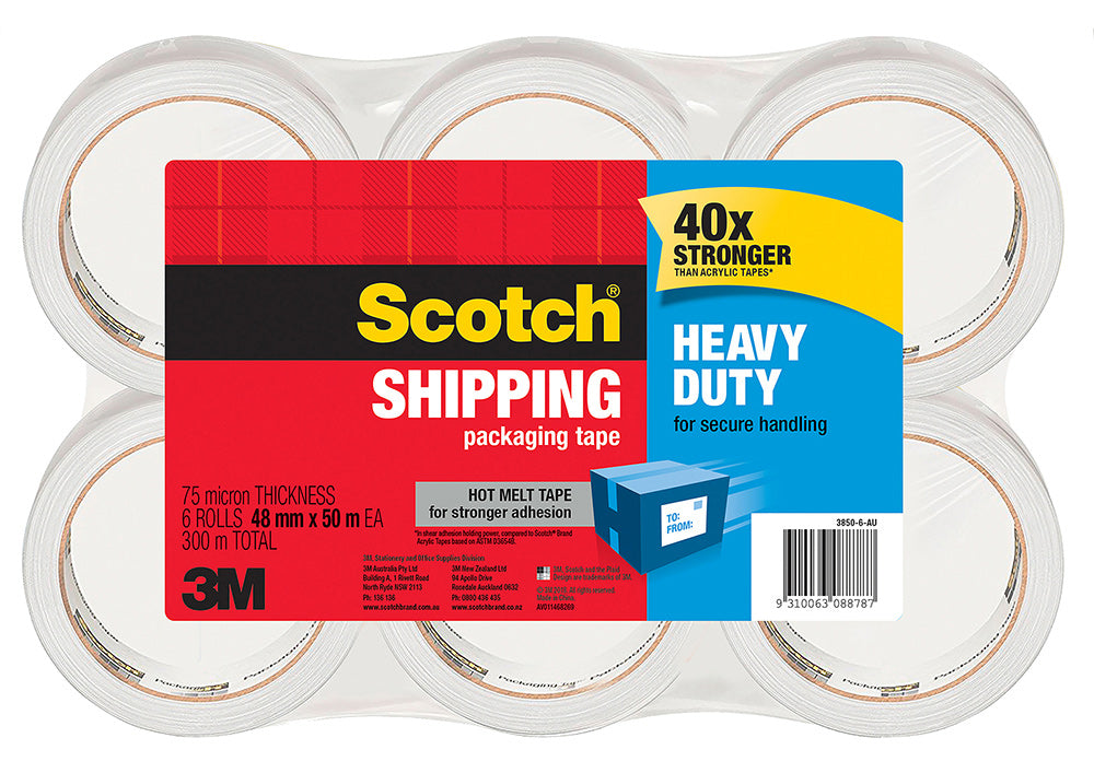 3M Scotch Tape Packaging Heavy Duty 3850-6 48mmx50M PK6 (Each)