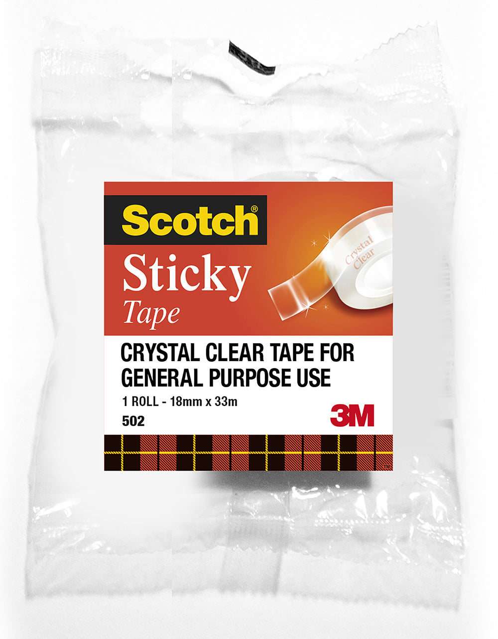 3M Scotch Tape Sticky 502 18mmx33M (Each)