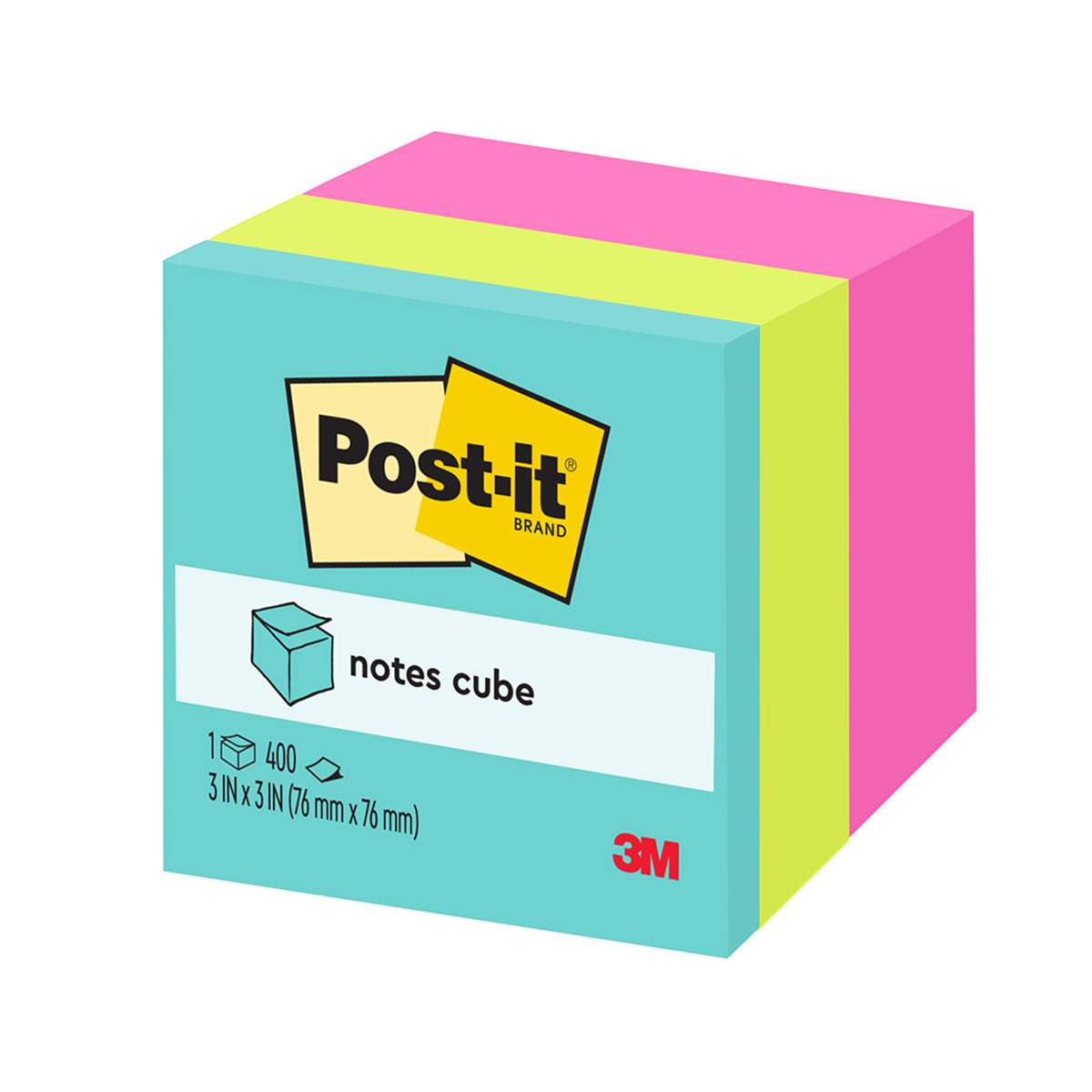 3M Notes Cube 2027-RCR 76x76mm Vibrant (Each)