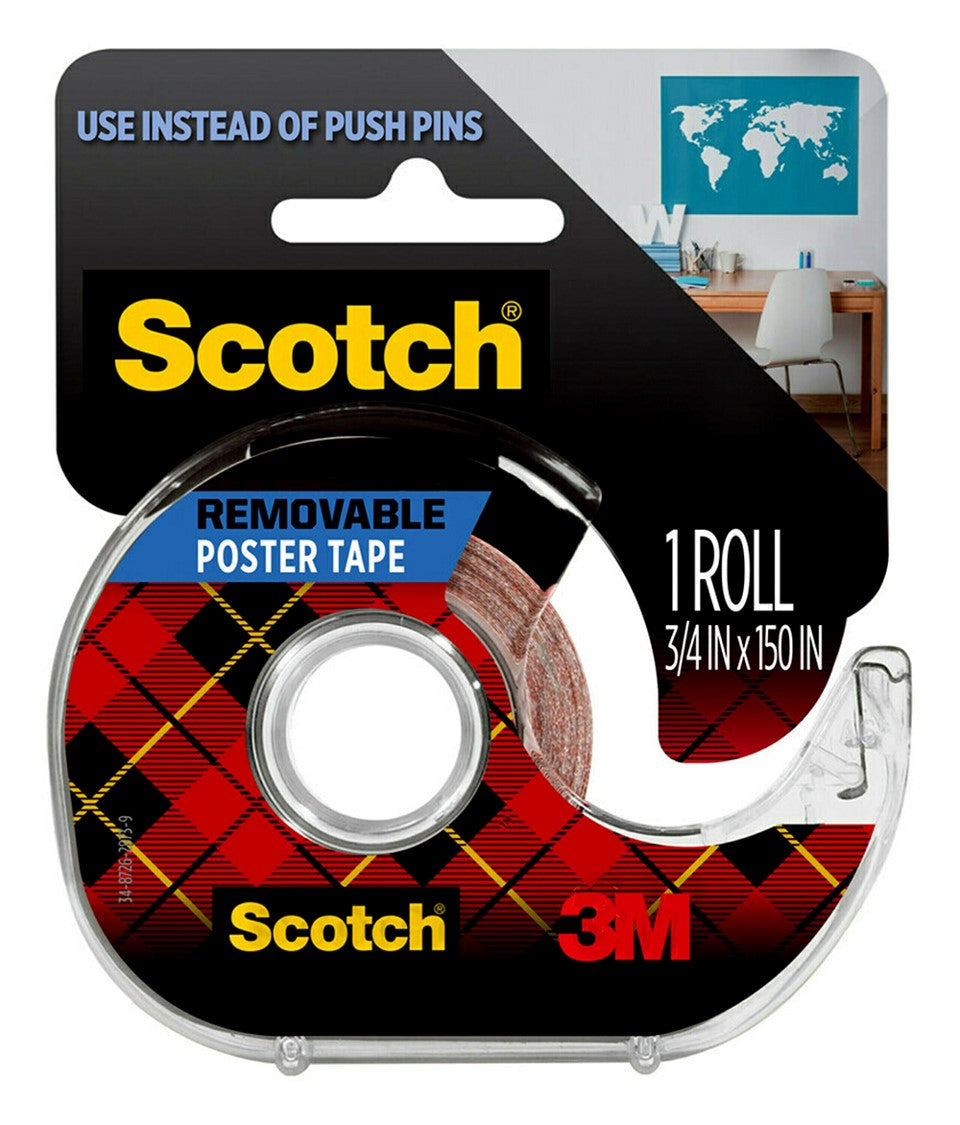 3M Scotch Tape Poster 109 19mmx3.8M Removable On Dispenser (Pack 6)