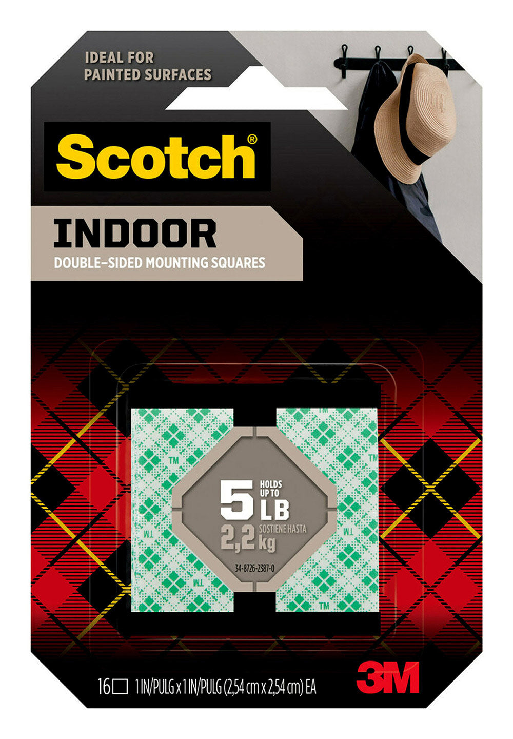 3M Scotch Tape Mounting Squares 111 Permanent PK16 (Pack 6)