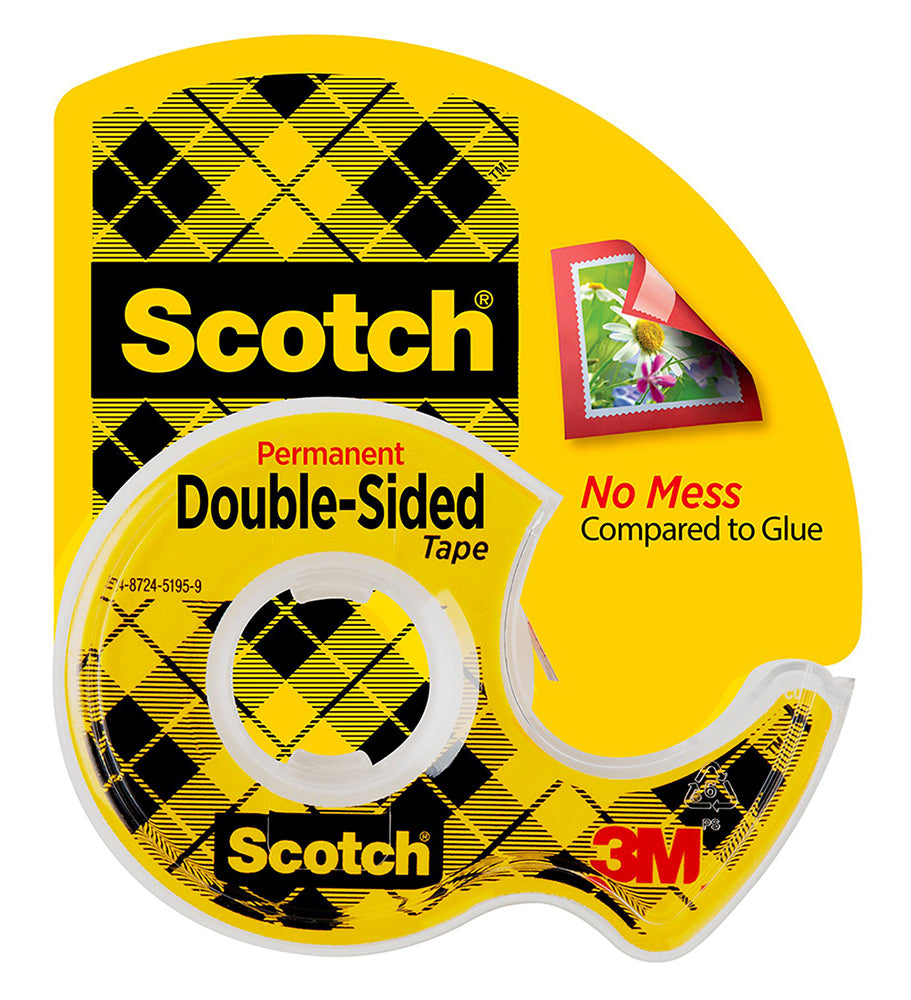 3M Scotch Tape Double Sided 137P 12.7mmx11.4M With Dispenser Bx8 (Each)
