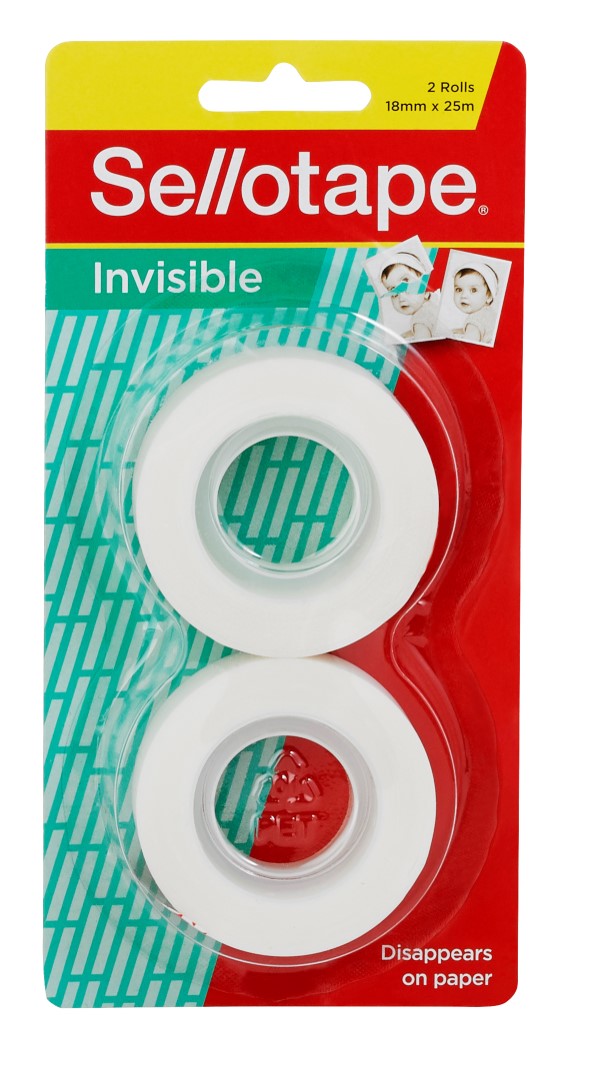Sellotape Tape Invisible Sellotape Refill 18mmx25M PK2 (Box 8)