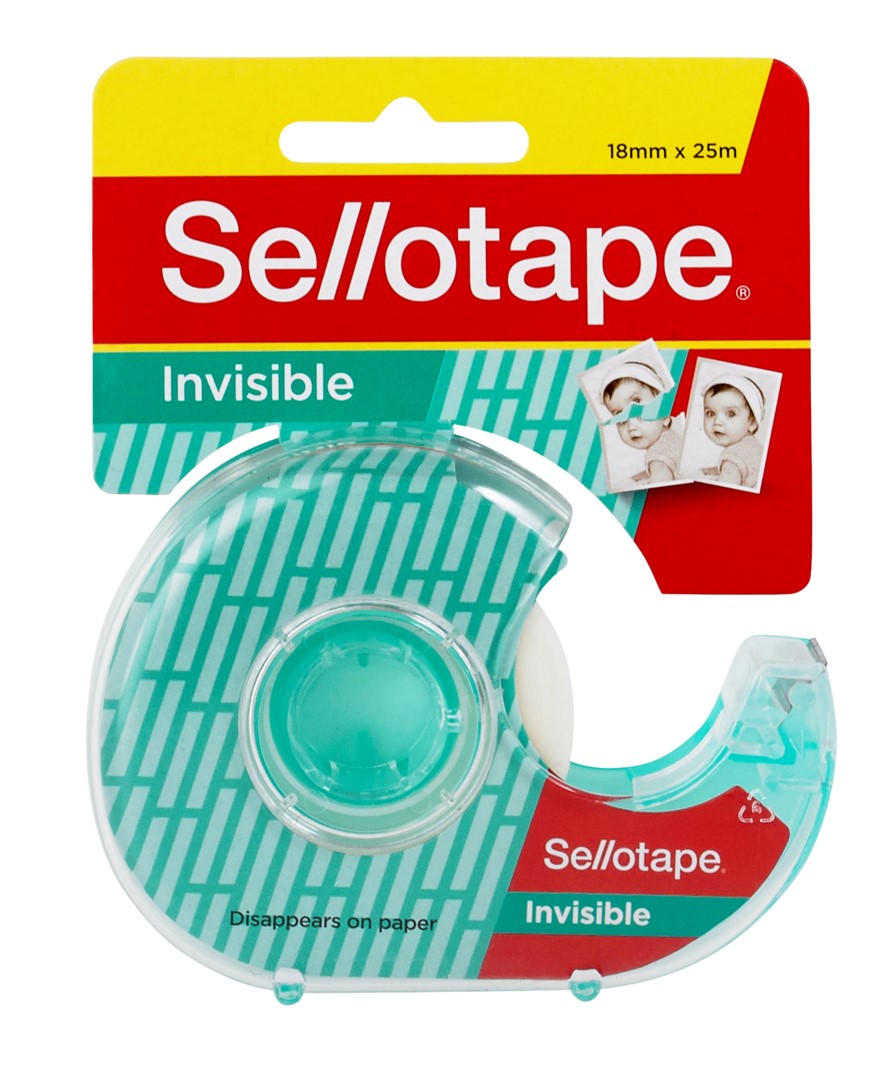 Sellotape Tape Invisible Sellotape On Dispenser 18mmx25M (Box 8)