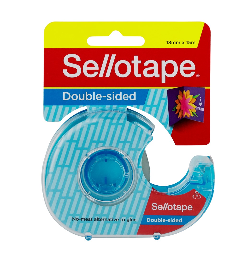 Sellotape Tape Double Sided 18mmx15M On Disp H/SELL (Pack 8)