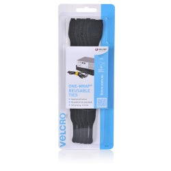 Velcro Cable Ties Reusable Black 25mm X 200mm PK5 (Each)