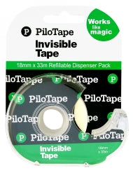 Pilot Tape Invisible Pilotape 18mmx33M On Disp H/SELL (Pack 12)