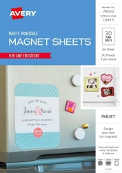 Avery Fridge Magnet A4 1UP White 30 Shts (Each)