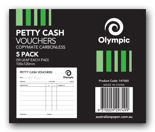 Olympic Petty Cash Voucher 100x120 50LF PK5 (Each)