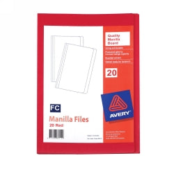 Avery Manilla Folder Foolscap Red PK20 (Each)