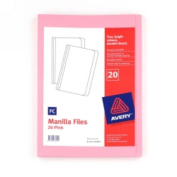 Avery Manilla Folder Foolscap Pink PK20 (Each)