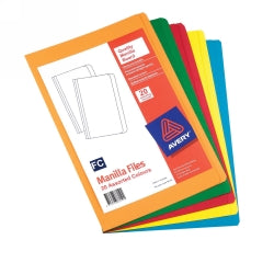 Avery Manilla Folder Foolscap 5 Rainbow Colours PK20 (Each)