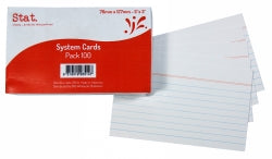 Staedtler System Cards 5x3 Ruled White PK100 (Each)