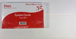 Staedtler System Cards 8x5 Ruled White PK100 (Each)