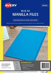 Avery Manilla Folder A4 Blue PK20 (Each)
